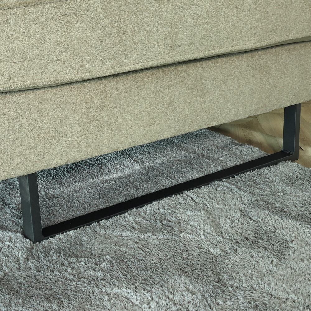 Hoekbank design Puckerto 290cm bank taupe velvet hoek loungebank rechts bankstel Hoekbank design Puckerto 290cm bank taupe velvet hoek loungebank rechts bankstel