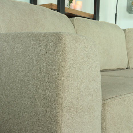 Lizzely Garden & Living Hoekbank design Puckerto 290cm bank taupe velvet hoek loungebank rechts bankstel Lizzely Garden & Living Hoekbank design Puckerto 290cm bank taupe velvet hoek loungebank rechts bankstel