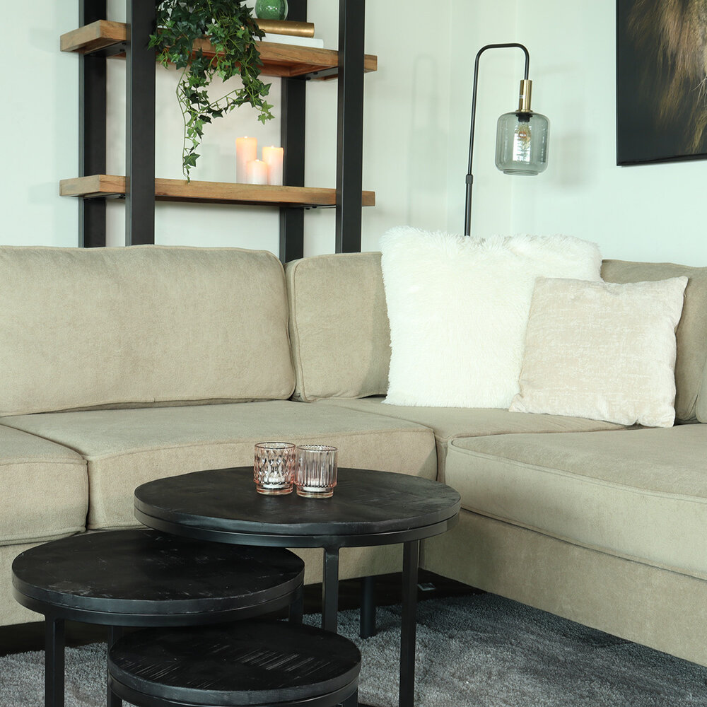 Hoekbank design Puckerto 290cm bank taupe velvet hoek loungebank rechts bankstel Hoekbank design Puckerto 290cm bank taupe velvet hoek loungebank rechts bankstel