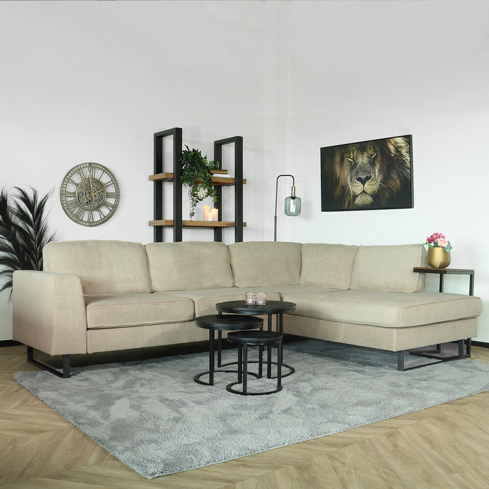 Hoekbank design Puckerto 290cm bank taupe velvet hoek loungebank rechts bankstel Hoekbank design Puckerto 290cm bank taupe velvet hoek loungebank rechts bankstel