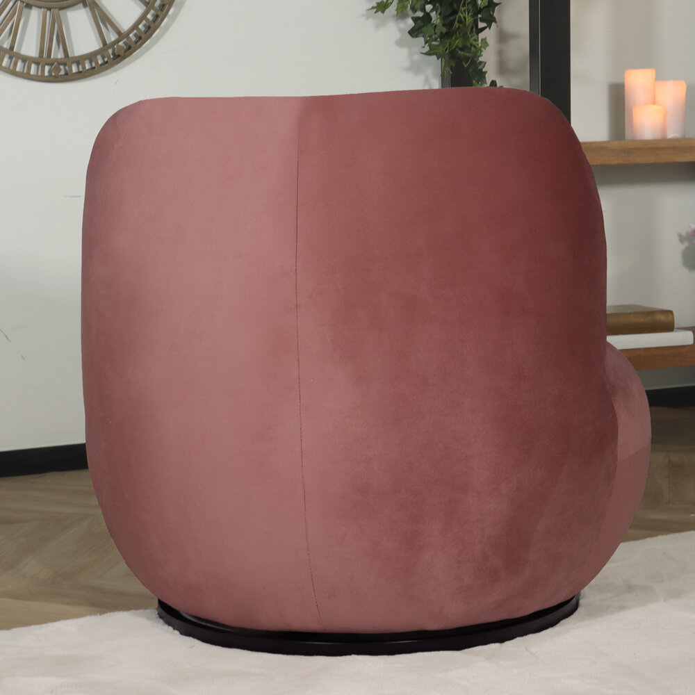 Draai fauteuil Lara velvet oud roze draaibare fauteuil Draai fauteuil Lara velvet oud roze draaibare fauteuil