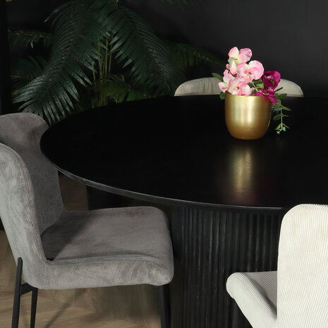 Lizzely Garden & Living Eettafel rond mangohout Rover 130x130cm zwart ronde eettafel mango Lizzely Garden & Living Eettafel rond mangohout Rover 130x130cm zwart ronde eettafel mango