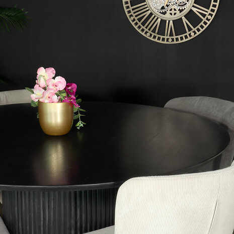 Lizzely Garden & Living Eettafel rond mangohout Rover 130x130cm zwart ronde eettafel mango Lizzely Garden & Living Eettafel rond mangohout Rover 130x130cm zwart ronde eettafel mango