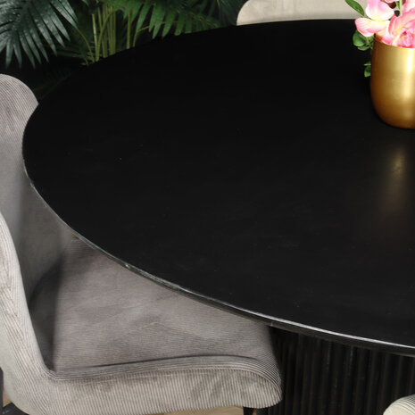 Lizzely Garden & Living Eettafel rond mangohout Rover 130x130cm zwart ronde eettafel mango Lizzely Garden & Living Eettafel rond mangohout Rover 130x130cm zwart ronde eettafel mango