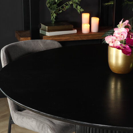 Lizzely Garden & Living Eettafel rond mangohout Rover 130x130cm zwart ronde eettafel mango Lizzely Garden & Living Eettafel rond mangohout Rover 130x130cm zwart ronde eettafel mango