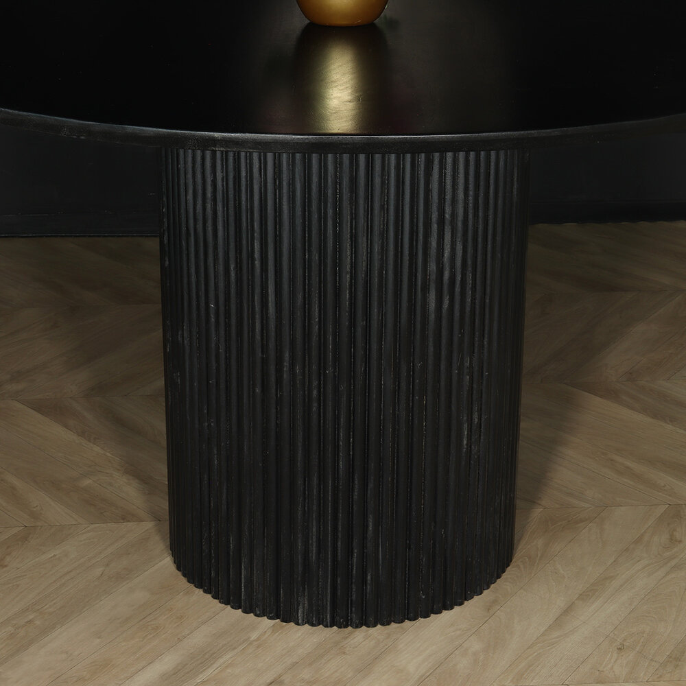 Eettafel rond mangohout Rover 130x130cm zwart ronde eettafel mango Eettafel rond mangohout Rover 130x130cm zwart ronde eettafel mango