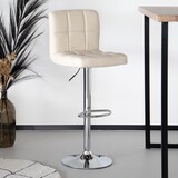 Lizzely Garden & Living Tweedekans model: Barkruk Anel met rugleuning: beige leder barstoel