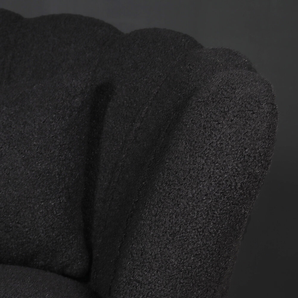 Zitbank Belle 2 zits teddy zwart bankstel 140cm stof incl. 2 kussens bank