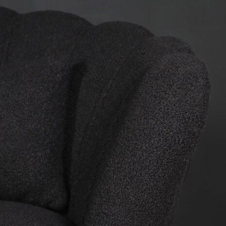 Lizzely Garden & Living Zitbank Belle 2 zits teddy zwart bankstel 140cm stof incl. 2 kussens bank