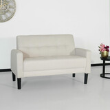 Lizzely Garden & Living Zitbank 2 zits Ghislaine bankje beige bankstel 120cm stof bank