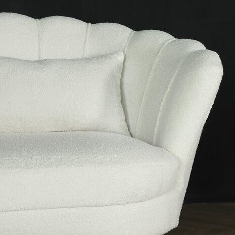 Lizzely Garden & Living Zitbank Belle 2 zits teddy wit bankstel 140cm stof incl. 2 kussens bank