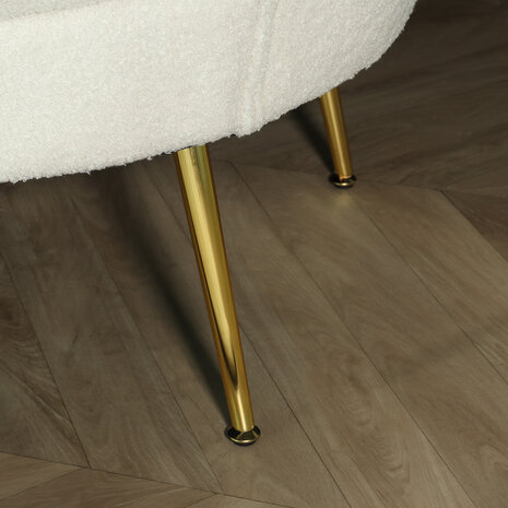 Lizzely Garden & Living Zitbank Belle 2 zits teddy wit bankstel 140cm stof incl. 2 kussens bank