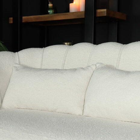 Lizzely Garden & Living Zitbank Belle 2 zits teddy wit bankstel 140cm stof incl. 2 kussens bank