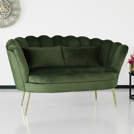 Lizzely Garden & Living Zitbank Belle 2 zits donkergroen 140cm stof bankstel incl. 2 kussens bank Lizzely Garden & Living Zitbank Belle 2 zits donkergroen 140cm stof bankstel incl. 2 kussens bank