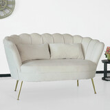 Lizzely Garden & Living Zitbank Belle 2 zits velvet crème 140cm stof bankstel Lizzely Garden & Living Zitbank Belle 2 zits velvet crème 140cm stof bankstel