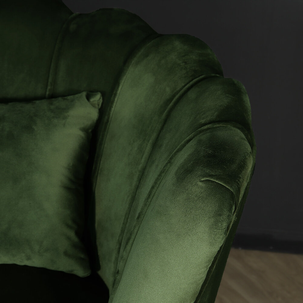 Zitbank Belle 2 zits donkergroen 140cm stof bankstel incl. 2 kussens bank Zitbank Belle 2 zits donkergroen 140cm stof bankstel incl. 2 kussens bank