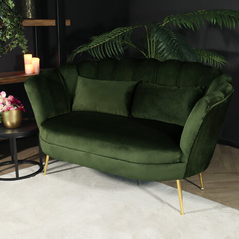 Lizzely Garden & Living Zitbank Belle 2 zits donkergroen 140cm stof bankstel incl. 2 kussens bank Lizzely Garden & Living Zitbank Belle 2 zits donkergroen 140cm stof bankstel incl. 2 kussens bank