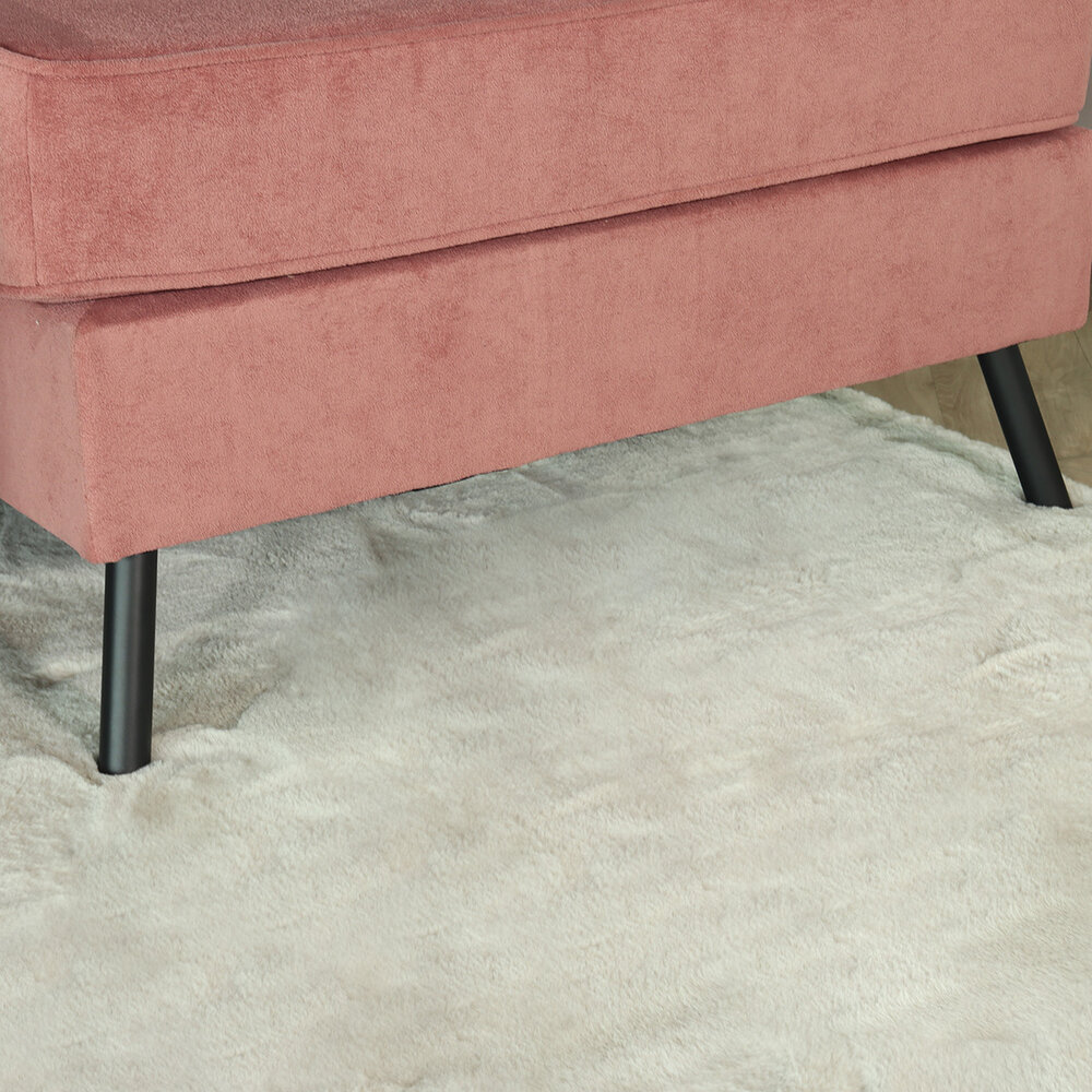 Hoekbank design Lizza 269cm bank roze velvet loungebank zowel links als rechts bankstel