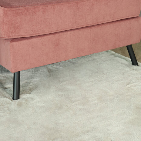 Lizzely Garden & Living Hoekbank design Lizza 269cm bank roze velvet loungebank zowel links als rechts bankstel