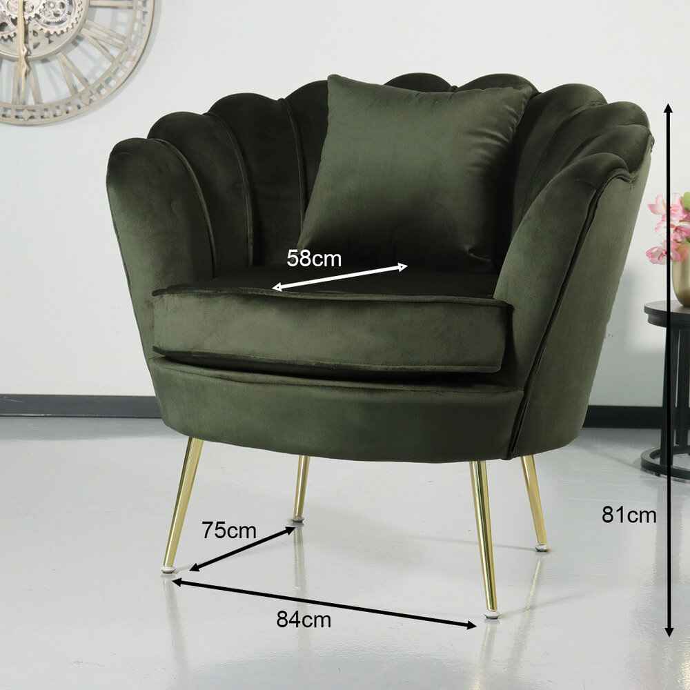 Fauteuil zitbank 1 persoons Belle donkergroen bankje