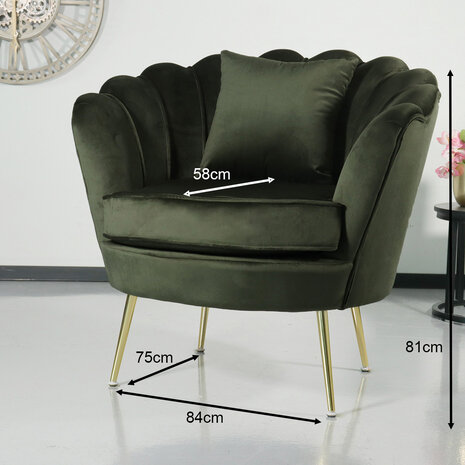 Lizzely Garden & Living Fauteuil zitbank 1 persoons Belle donkergroen bankje