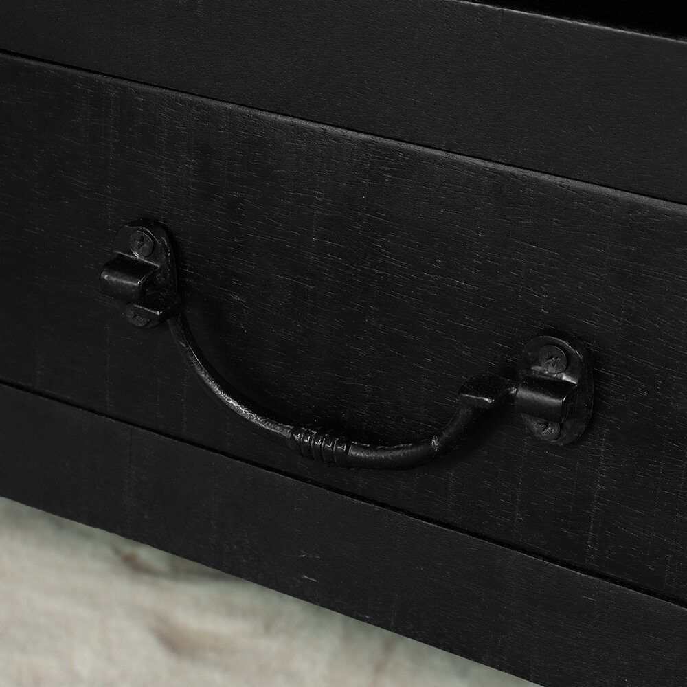 Salontafel industrieel mangohout Kai zwart 125cm side table Salontafel industrieel mangohout Kai zwart 125cm side table