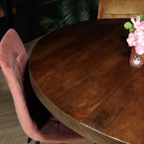 Lizzely Garden & Living Eettafel rond mangohout 130cm Jones bruin ronde industriële tafel duurzaam mango eetkamertafel Lizzely Garden & Living Eettafel rond mangohout 130cm Jones bruin ronde industriële tafel duurzaam mango eetkamertafel