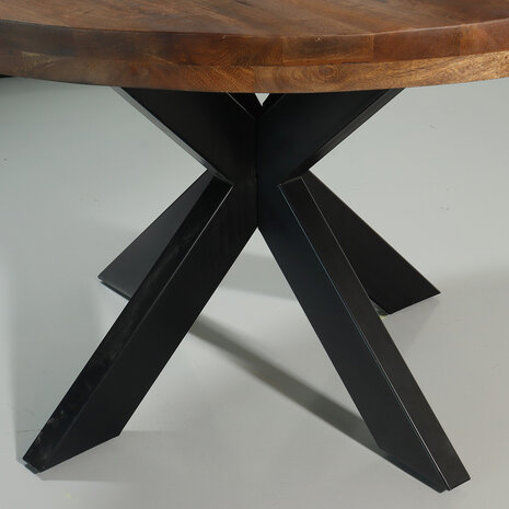 Lizzely Garden & Living Eettafel rond mangohout 130cm Jones bruin ronde industriële tafel duurzaam mango eetkamertafel Lizzely Garden & Living Eettafel rond mangohout 130cm Jones bruin ronde industriële tafel duurzaam mango eetkamertafel