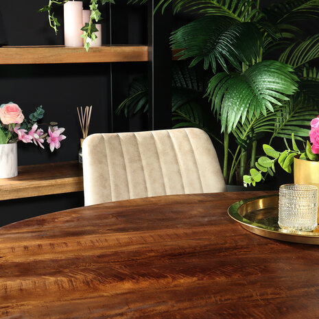 Lizzely Garden & Living Eettafel rond mangohout 130cm Jones bruin ronde industriële tafel duurzaam mango eetkamertafel Lizzely Garden & Living Eettafel rond mangohout 130cm Jones bruin ronde industriële tafel duurzaam mango eetkamertafel