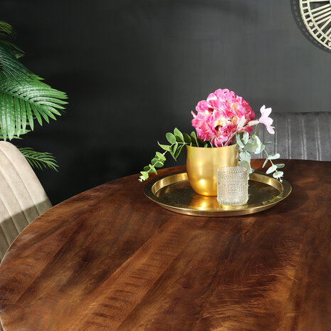 Lizzely Garden & Living Eettafel rond mangohout 130cm Jones bruin ronde industriële tafel duurzaam mango eetkamertafel Lizzely Garden & Living Eettafel rond mangohout 130cm Jones bruin ronde industriële tafel duurzaam mango eetkamertafel