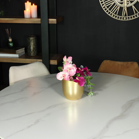 Lizzely Garden & Living Eettafel rond 120cm Jenna marmerlook wit ronde tafel Lizzely Garden & Living Eettafel rond 120cm Jenna marmerlook wit ronde tafel