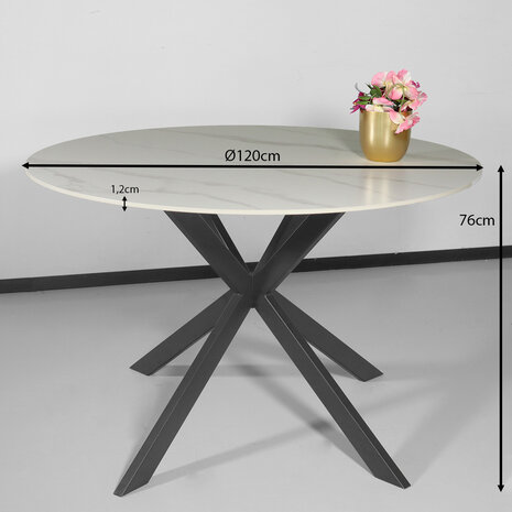 Lizzely Garden & Living Eettafel rond 120cm Jenna marmerlook wit ronde tafel Lizzely Garden & Living Eettafel rond 120cm Jenna marmerlook wit ronde tafel