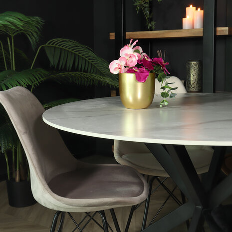 Lizzely Garden & Living Eettafel rond 120cm Jenna marmerlook wit ronde tafel Lizzely Garden & Living Eettafel rond 120cm Jenna marmerlook wit ronde tafel