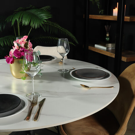 Lizzely Garden & Living Eettafel rond 120cm Jenna marmerlook wit ronde tafel Lizzely Garden & Living Eettafel rond 120cm Jenna marmerlook wit ronde tafel