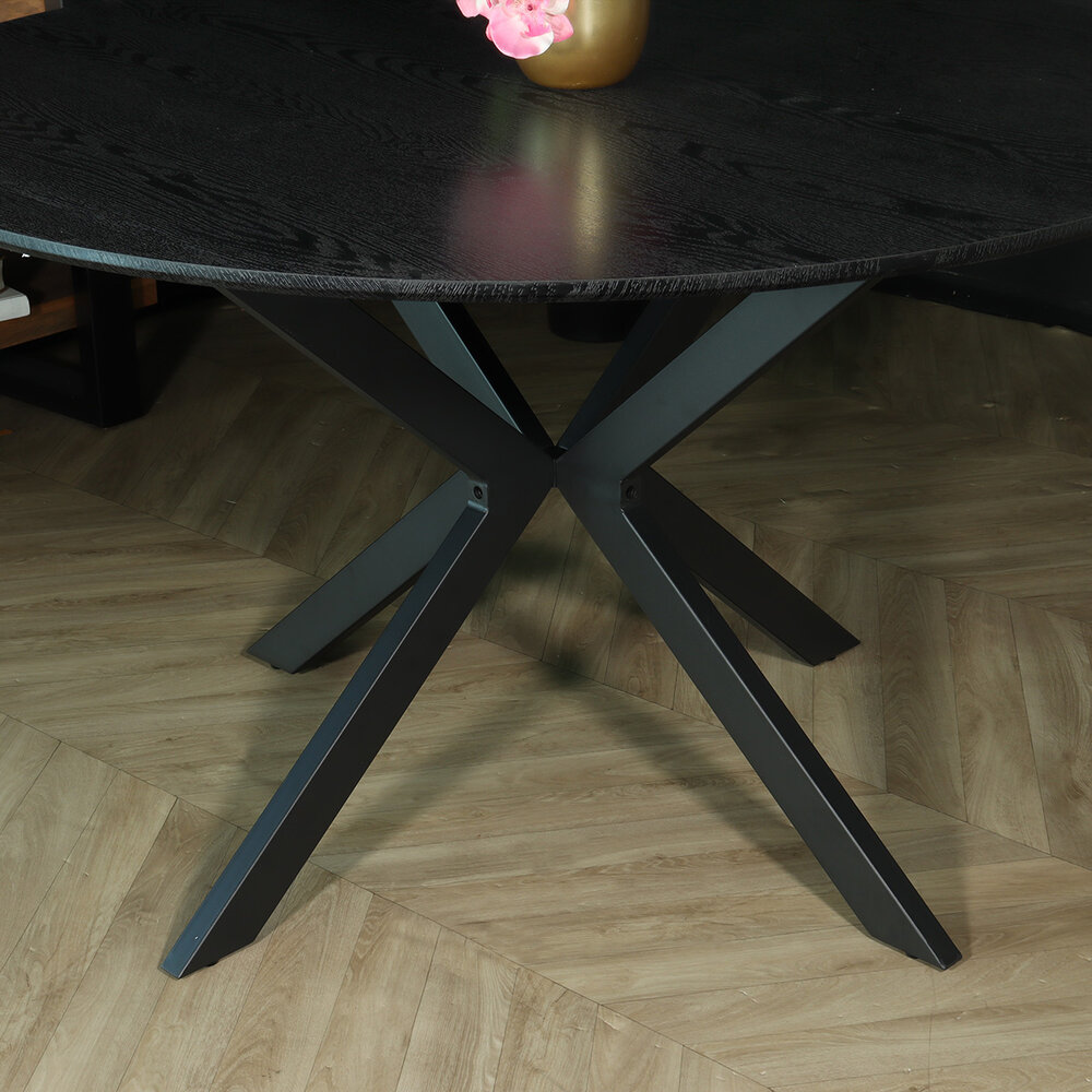 Eettafel rond Ronsi zwart 120cm ronde tafel Eettafel rond Ronsi zwart 120cm ronde tafel