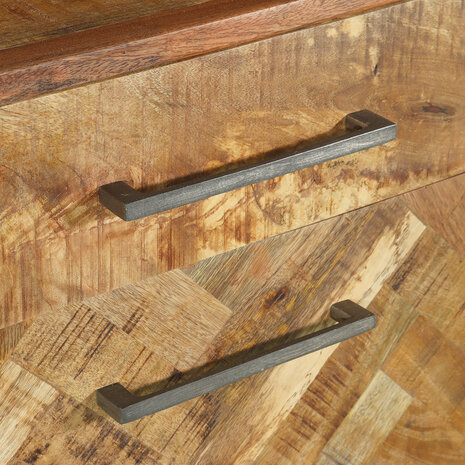 Lizzely Garden & Living Kast industrieel mangohout Sofia lichtbruin 180cm visgraat vakkenkast mango hout wandkast