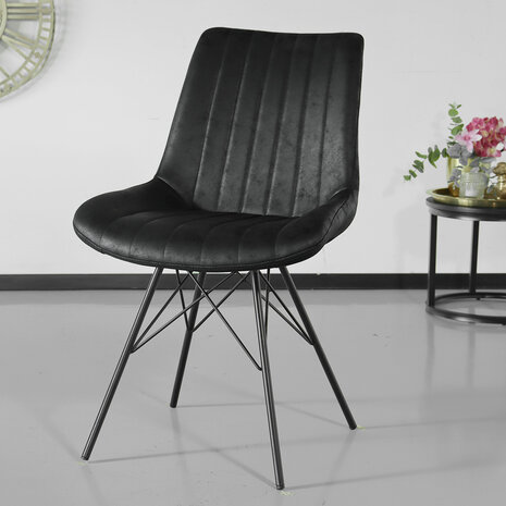 Lizzely Garden & Living Eetkamerstoel Chesro zwart eetstoel industrieel Lizzely Garden & Living Eetkamerstoel Chesro zwart eetstoel industrieel