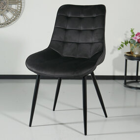 Lizzely Garden & Living Eetkamerstoel De Vince zwart velvet eetstoel Lizzely Garden & Living Eetkamerstoel De Vince zwart velvet eetstoel