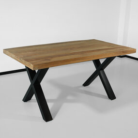 Lizzely Garden & Living Eettafel rechthoekig mangohout Xavier lichtbruin 160cm duurzaam tafel met X-poot mango langwerpige eetkamertafel hout Lizzely Garden & Living Eettafel rechthoekig mangohout Xavier lichtbruin 160cm duurzaam tafel met X-poot mango langwerpige eetkamertafel hout
