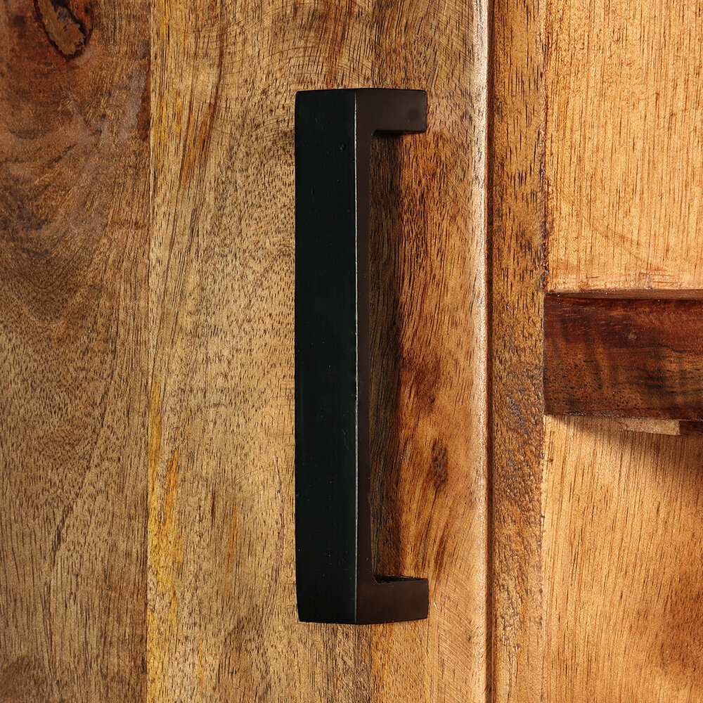 Industriële kast mangohout Dexie 150x100cm bruin en zwart wandkast duurzaam mango Industriële kast mangohout Dexie 150x100cm bruin en zwart wandkast duurzaam mango