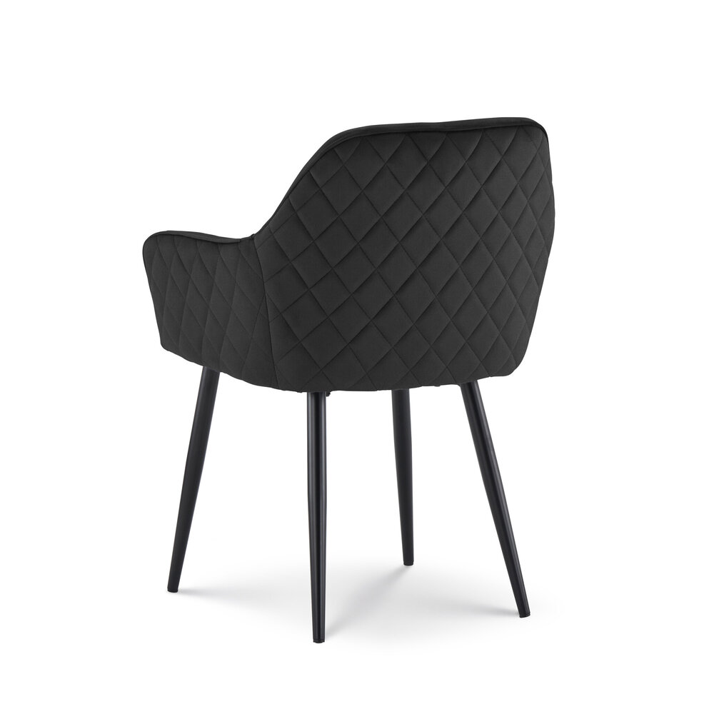 Eetkamerstoel met armleuning Ares velvet zwart eetstoel Eetkamerstoel met armleuning Ares velvet zwart eetstoel