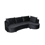 Lizzely Garden & Living Hoekbank Lando 270cm bank zwart velvet bankstel rechts loungebank