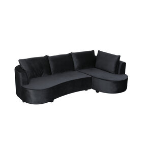 Lizzely Garden & Living Hoekbank Lando 270cm bank zwart velvet bankstel rechts loungebank Lizzely Garden & Living Hoekbank Lando 270cm bank zwart velvet bankstel rechts loungebank