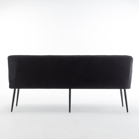 Lizzely Garden & Living Eetkamerbank 180cm Sally velvet zwart bank 3 zits eettafelbank Lizzely Garden & Living Eetkamerbank 180cm Sally velvet zwart bank 3 zits eettafelbank