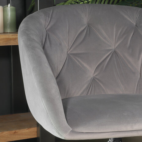 Lizzely Garden & Living Eetkamerstoel draaibaar Tamara grijs velvet draaibare eetstoel Lizzely Garden & Living Eetkamerstoel draaibaar Tamara grijs velvet draaibare eetstoel