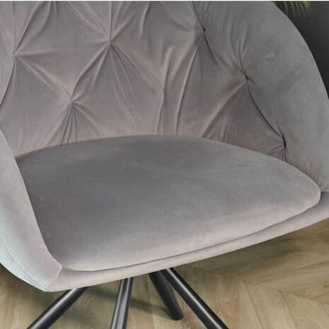 Lizzely Garden & Living Eetkamerstoel draaibaar Tamara grijs velvet draaibare eetstoel Lizzely Garden & Living Eetkamerstoel draaibaar Tamara grijs velvet draaibare eetstoel