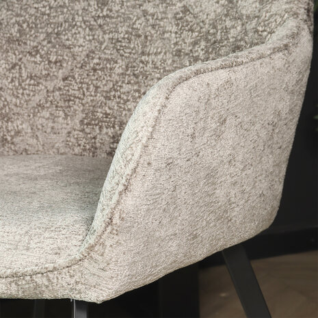Lizzely Garden & Living Eetkamerstoel met armleuning Yurgan chenille grijs eetstoel Lizzely Garden & Living Eetkamerstoel met armleuning Yurgan chenille grijs eetstoel