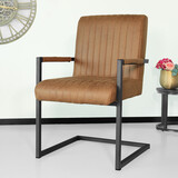 Lizzely Garden & Living Eetkamerstoel met armleuning Timor cognac microvezel eetstoel Lizzely Garden & Living Eetkamerstoel met armleuning Timor cognac microvezel eetstoel