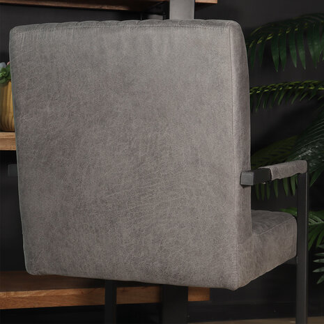 Lizzely Garden & Living Eetkamerstoel met armleuning Timor antraciet microvezel eetstoel