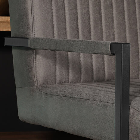 Lizzely Garden & Living Eetkamerstoel met armleuning Timor antraciet microvezel eetstoel